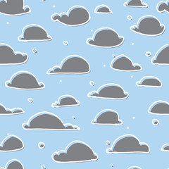 Cute clouds seamless pattern