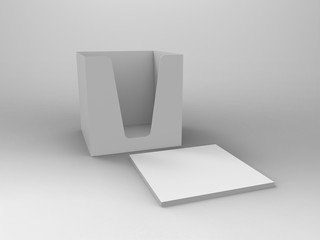 Notepad Holder & Notes 3D Render