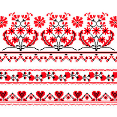 Set of Ethnic ornament pattern with  cross stitch  flower