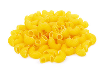 dry macaroni on white background