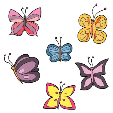 vector set of butterfly