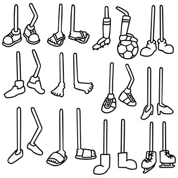 vector set of cartoon legs
