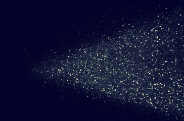 glitter vintage lights background. blue, silver and black. defocused. 