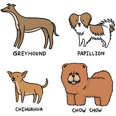 vector set of dogs