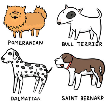 vector set of dogs