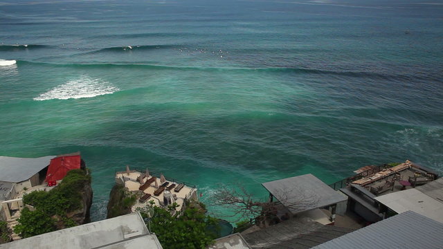Ocean waves coming ashore on the surf spot Bali, Uluvatu. OP Landscape