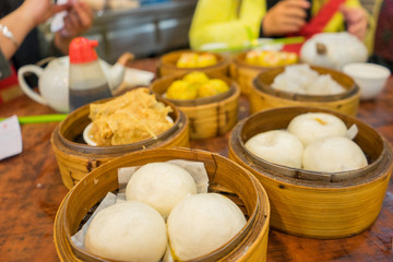 Chinese Yumcha Dimsum Set in bamboo container