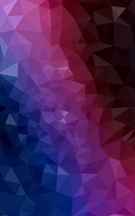 Multicolor dark blue, red polygonal design pattern, which consist of triangles and gradient in origami style.