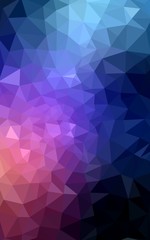 Multicolor dark blue, red polygonal design pattern, which consist of triangles and gradient in origami style.