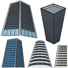 vector set of building