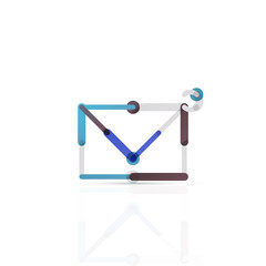 Vector email business symbol, or at sign logo. Linear minimalistic flat icon design