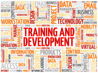 Training and Development word cloud concept