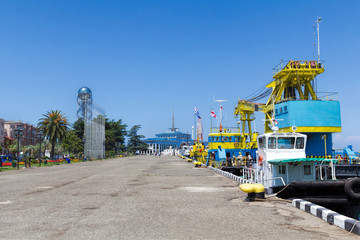 Sea port in Batumi. Republic of Georgia