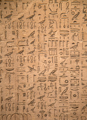 Fototapeta na wymiar Hieroglyphs on the wall