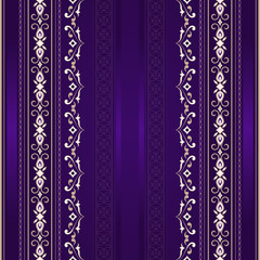 Golden seamless border on a dark violet background.
