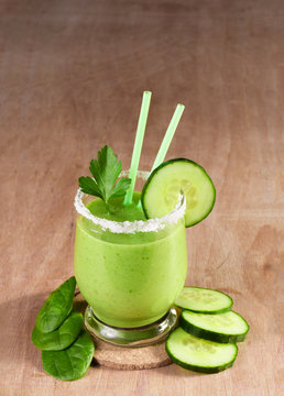 Delicious vegetable smoothie from green vegetables