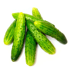 fresh green cucumbers