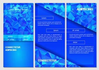 Design Abstract Vector Brochure Template. Flyer Layout, Flat Style, Infographic Elements with triangle pattern
