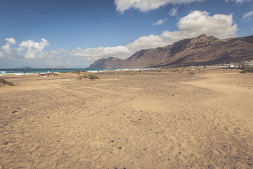 coast of Famara beach, Lanzarote Island, Canary Islands, Spain