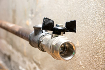 Transmission line against the blue sky