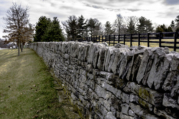 Iconic stone fence in Lexington, Kentucky