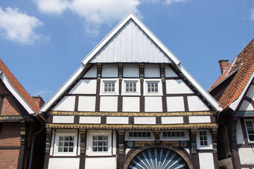 Fachwerkhaus an der Lange Straße in Wiedenbrück, Nordrhein-Westfalen