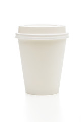 paper cup on the white background