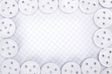 White gears background
