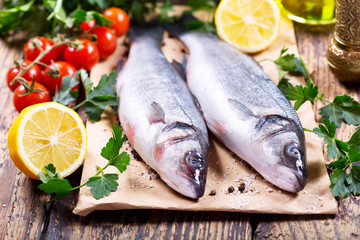 fresh fish sea bass