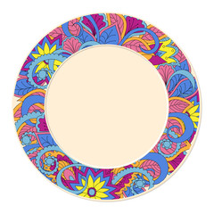 decorated dish with doodle image