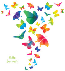Abstract Template with Butterflies for Fashion and Postcard.