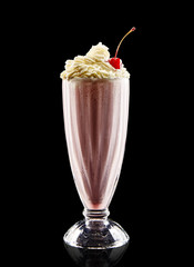 Colourful cocktail on the black background