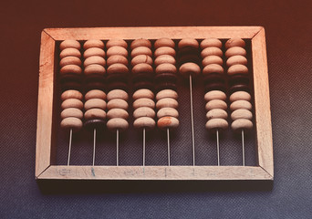 vintage wooden abacus. vintage calculator