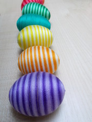 colorful cotton easter eggs line