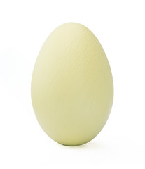 Empty green egg on white background , easter holiday