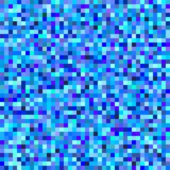 Blue background composed of multicolored blue squares of dark and light in a row next to each other and one below the other