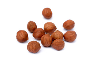 Healthy hazelnut isolated on white background