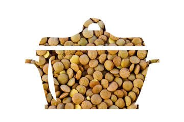 Lentils in painted pot