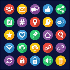 Social Media Icons Flat Design Circle