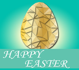 Golden Easter eggs.Polygonal easter eggs.Great frame for easter and spring themes.