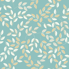 Cute endless pattern with stylish leaves