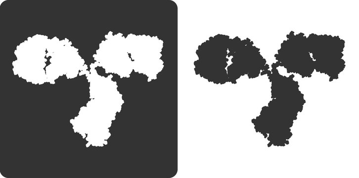 Antibody molecule, flat icon style. stylized silhouette.