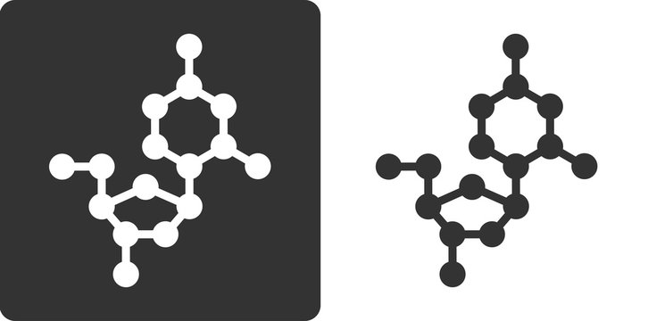 Deoxycytidine (dC) DNA building block, flat icon style. 