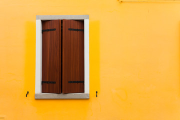 Detail of a close balcony from Burano island, Venice