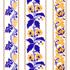 Set of Ethnic ornament pattern with  cross stitch  flower