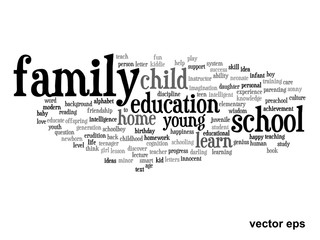 Vector conceptual education word cloud