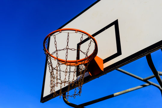 basketball court and hoop
