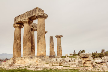 Temple of Apollo in Ancient Corinth, Greece