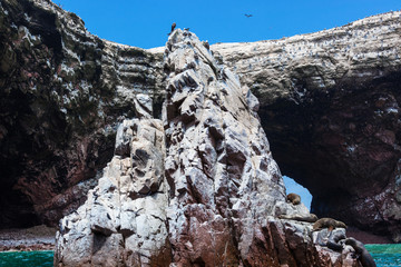 ocean and island on a sunny day