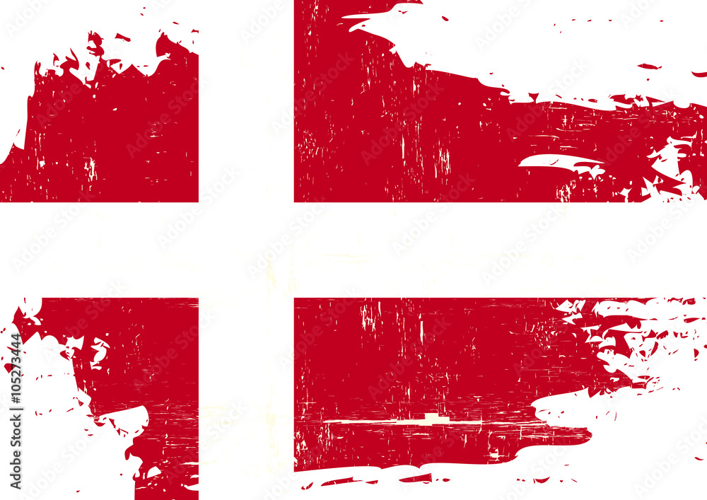 Wall mural denmark scratched flag